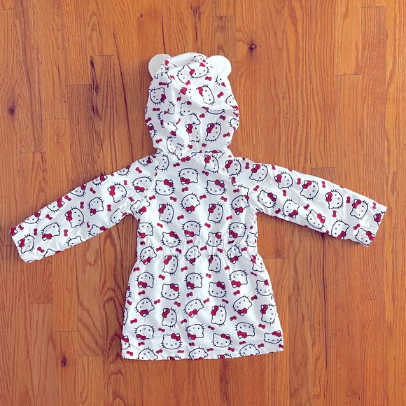 Hello Kitty Sanrio Hooded Windbreaker Jacket with Ears Sz 4 - Picture 2 of 5